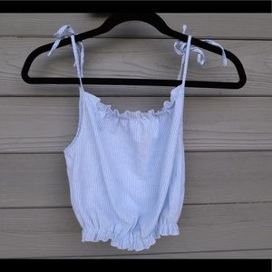 Blue and white summer top